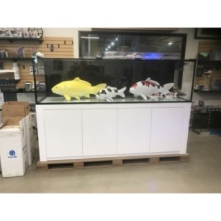 375 Gal 96x30x30 Tank Aqua Japan Low Iron Glass - White Stand