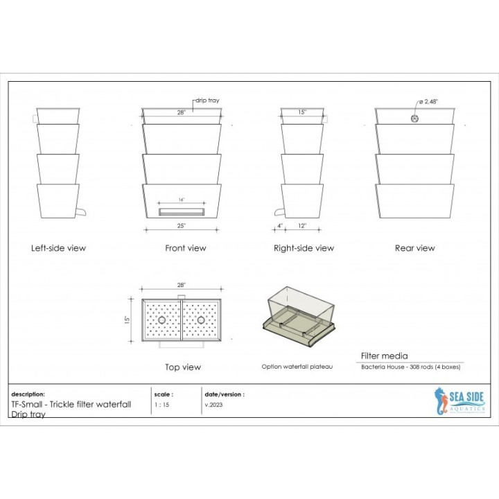 28" Top Distribution Tray Bakki Shower ONLY